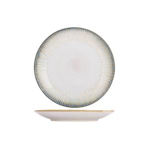 Lot de 6 Assiettes plate en Céramqiue, blanc, D 25 cm