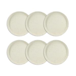 Lot de 6 assiettes plates 20,5cm en porcelaine beige