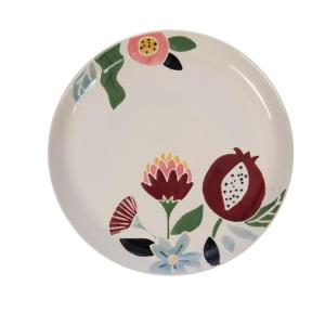 Lot de 6 assiettes plates   25 cm  multicolores en grès