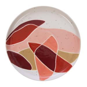 Lot de 6 assiettes plates   26 cm  multicolores en grès