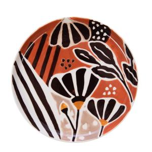 Lot de 6 assiettes plates   26 cm  terracotta en grès