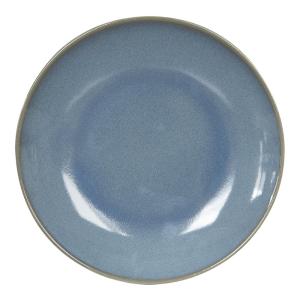 Lot de 6 assiettes plates   27.5 cm  bleues en grès