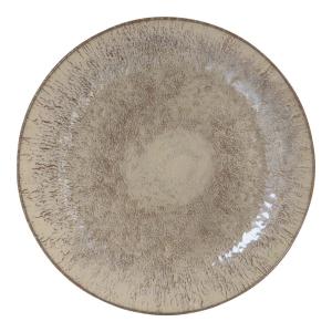 Lot de 6 assiettes plates   27 cm  beiges en grès