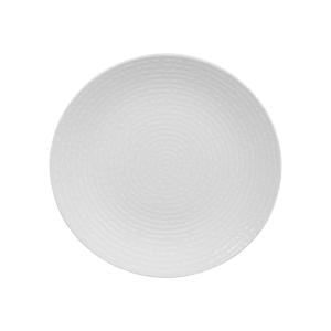 Lot de 6 assiettes plates   27 cm  blanc en grès
