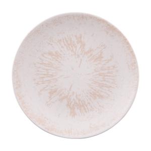 Lot de 6 assiettes plates   27 cm crème  beige en grès