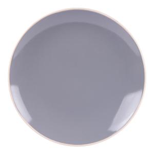 Lot de 6 assiettes plates   27 cm  gris en grès