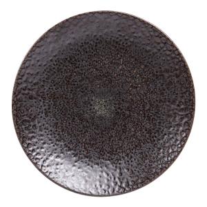 Lot de 6 assiettes plates   27 cm  marron en grès