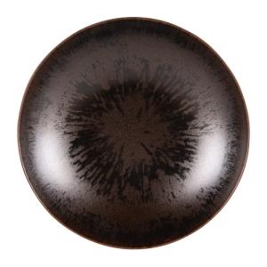 Lot de 6 assiettes plates   27 cm  marrons en grès