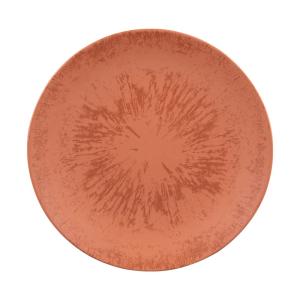 Lot de 6 assiettes plates   27 cm terracotta  orange en grè…