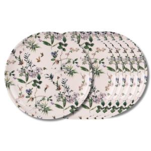 Lot de 6 assiettes plates   27 cm  vertes en faïence
