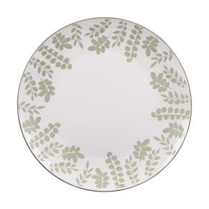 Lot de 6 assiettes plates 27 cm   vertes en porcelaine