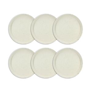 Lot de 6 assiettes plates 27cm en porcelaine beige