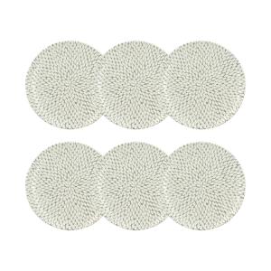 Lot de 6 assiettes plates à motif en porcelaine 27cm