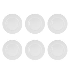 Lot de 6 assiettes plates blanc