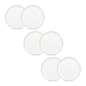 Lot de 6 assiettes plates blanches