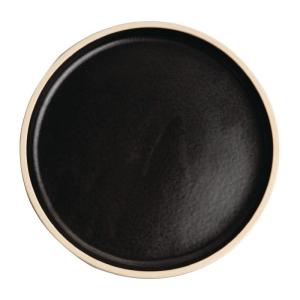 Lot de 6 assiettes plates bord droit 180 mm noire