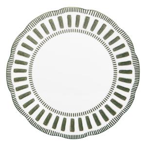 Lot de 6 assiettes plates   e 27 cm  vertes en porcelaine