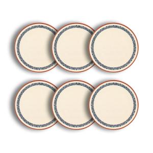 Lot de 6 assiettes plates en faïence blanche 26cm