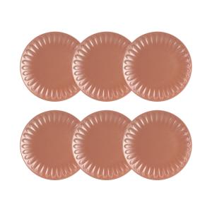 Lot de 6 assiettes plates en faïence terracotta 27cm