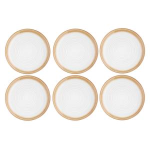 Lot de 6 assiettes plates en grès beige D27.5