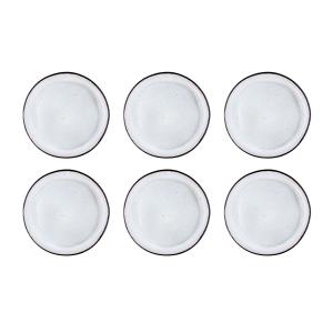 Lot de 6 assiettes plates en grès blanc D26