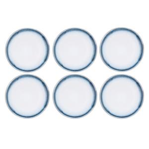 Lot de 6 assiettes plates en grès bleu D27.5