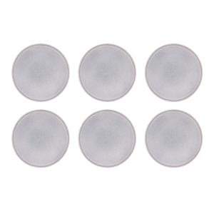 Lot de 6 assiettes plates en grès gris D27.5