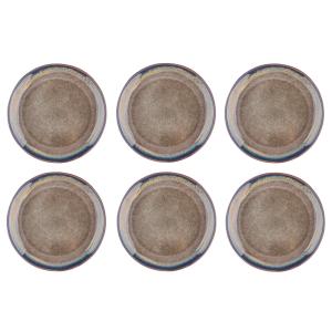 Lot de 6 assiettes plates en grès marron D27