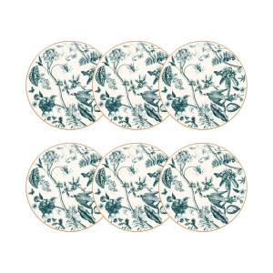 Lot de 6 assiettes plates en porcelaine blanche 27cm