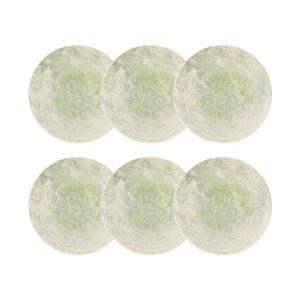 Lot de 6 assiettes plates en porcelaine verte 26cm