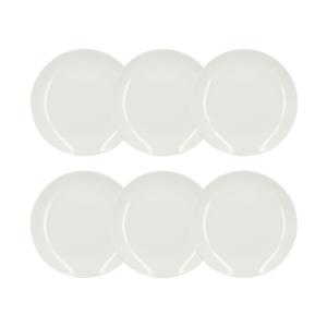 Lot de 6 assiettes plates en procelaine blanche 27cm