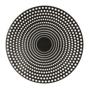 Lot de 6 assiettes plates galaxy pois 27 cm  noir en grès