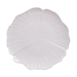 Lot de 6 assiettes plates ginkgo 25,5 cm  blanches en porce…