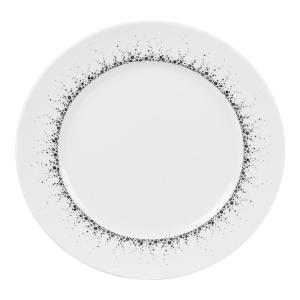 Lot de 6 assiettes plates   gris 27 cm  blanc en porcelaine