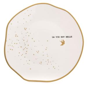 Lot de 6 assiettes plates    multicolores en grès