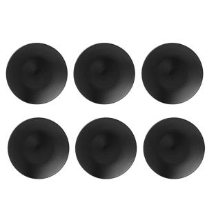 Lot de 6 assiettes plates noir