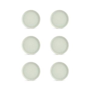 Lot de 6 assiettes vert en porcelaine 19,5cm