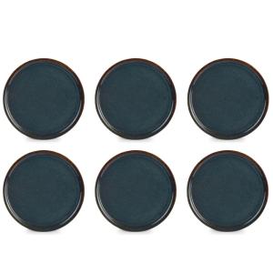 Lot de 6 assiettes vert en porcelaine 34cm