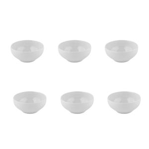 Lot de 6 bols en porcelaine blanc 7 cm