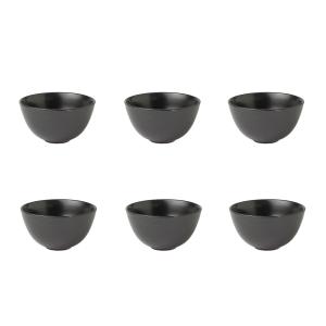 Lot de 6 bols en porcelaine noir 7 cm