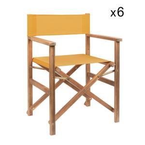 Lot de 6 chaises de direction en bois d'acacia, polyester j…