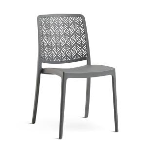 Lot de 6 chaises de jardin empilables en polypropylène gris…