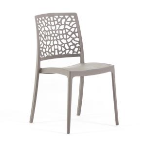 Lot de 6 chaises de jardin empilables en polypropylène taup…
