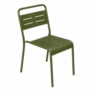 Lot de 6 chaises de jardin empilables vertes