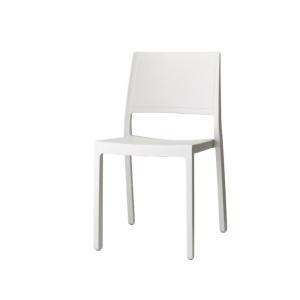 Lot de 6 chaises de jardin en plastique blanc