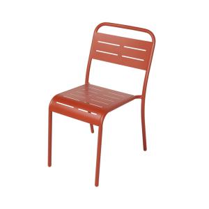 Lot de 6 chaises salon de jardin repas terracotta