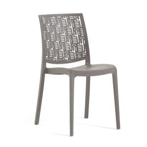 Lot de 6 chaises taupe en polypropylène renforcé de fibre d…