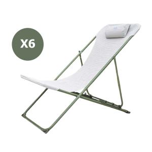 Lot de 6 Chiliennes en acier  vert mélèze