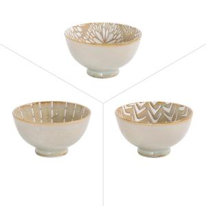 Lot de 6 coupelles   11,5 cm  beiges en porcelaine