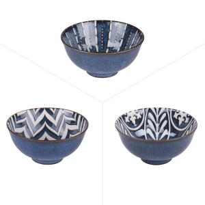 Lot de 6 coupelles   12 cm  bleues en porcelaine